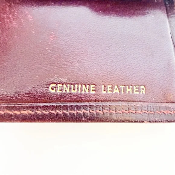 Vintage Florentine Cordovan Snap Closure Wallet with Gold Fleurs de Lis Accents - Picture 8 of 14